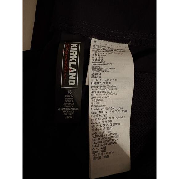 Kirkland Signature travel pants size 16 in black - Picture 2 of 8